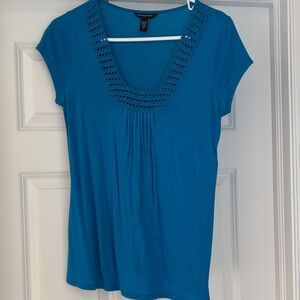 Banana Republic Blue Crochet Neck Blouse